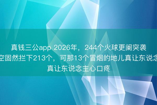 真钱三公app 2026年，244个火球更阑突袭基辅，防空固然拦下213个，可那13个冒烟的地儿真让东说念主心口疼