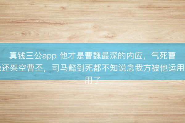 真钱三公app 他才是曹魏最深的内应,气死曹操还架空曹丕,司马懿到死都不知说念我方被他运用了