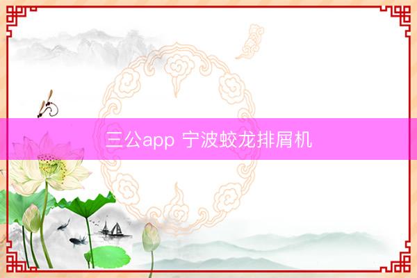 三公app 宁波蛟龙排屑机
