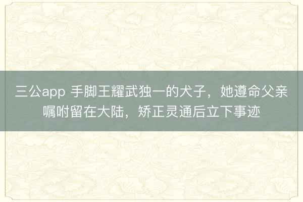 三公app 手脚王耀武独一的犬子，她遵命父亲嘱咐留在大陆，矫正灵通后立下事迹
