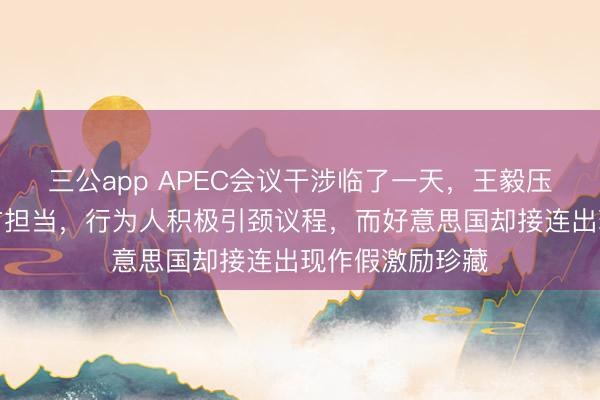 三公app APEC会议干涉临了一天，王毅压轴亮相展现中方担当，行为人积极引颈议程，而好意思国却接连出现作假激励珍藏