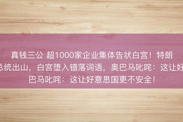真钱三公 超1000家企业集体告状白宫！特朗普一声令下，前总统出山，白宫堕入错落词语，奥巴马叱咤：这让好意思国更不安全！