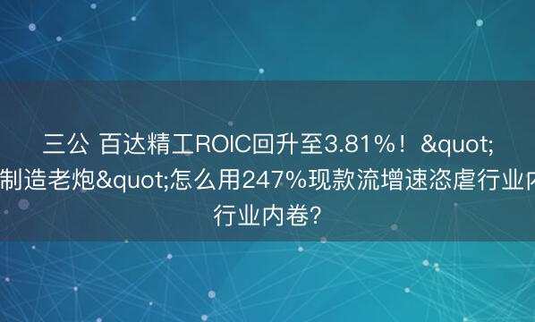 三公 百达精工ROIC回升至3.81%！"精密制造老炮"怎么用247%现款流增速恣虐行业内卷？