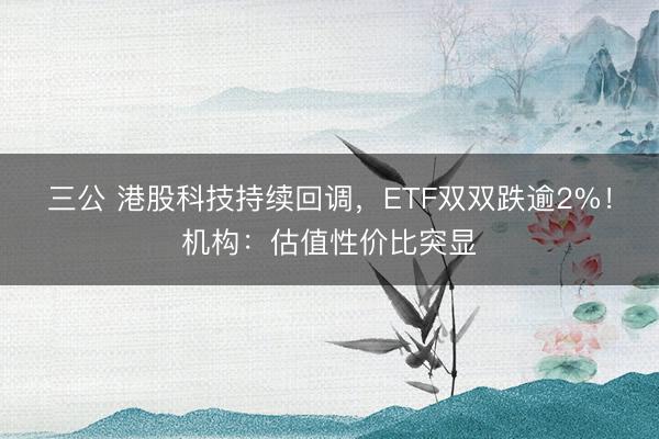 三公 港股科技持续回调,ETF双双跌逾2%!机构:估值性价比突显