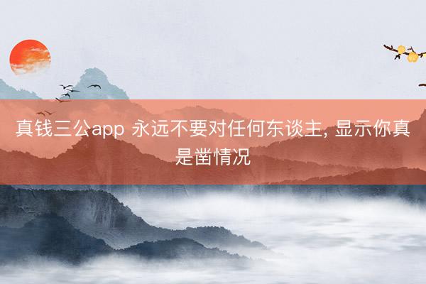 真钱三公app 永远不要对任何东谈主, 显示你真是凿情况