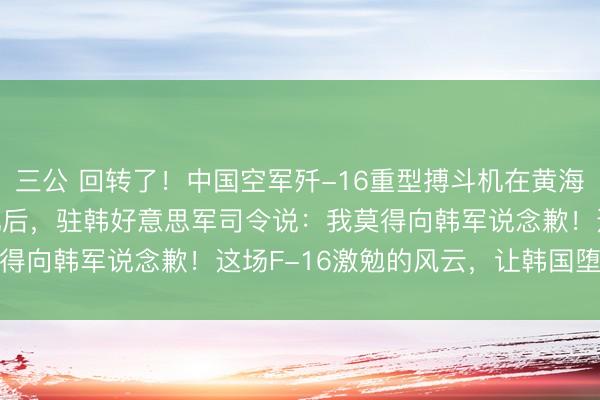 三公 回转了！中国空军歼-16重型搏斗机在黄海压制10架F-16搏斗机后，驻韩好意思军司令说：我莫得向韩军说念歉！这场F-16激勉的风云，让韩国堕入痛苦