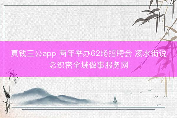 真钱三公app 两年举办62场招聘会 凌水街说念织密全域做事服务网