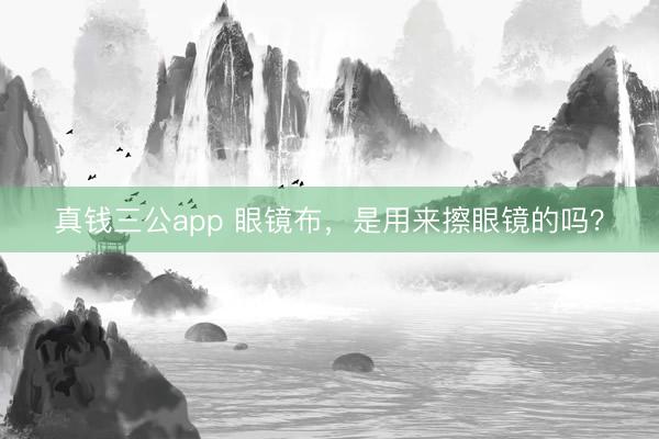 真钱三公app 眼镜布，是用来擦眼镜的吗？