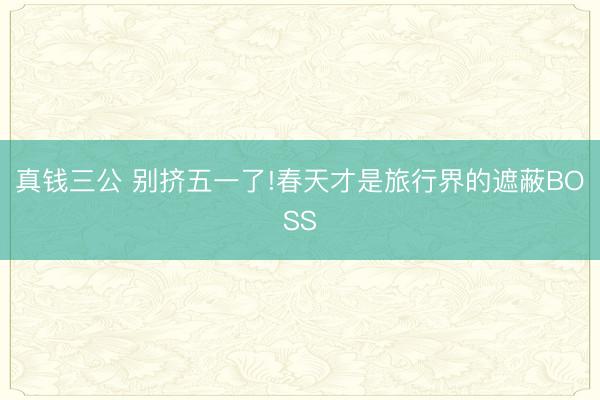 真钱三公 别挤五一了!春天才是旅行界的遮蔽BOSS