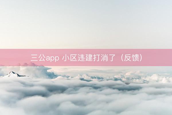 三公app 小区违建打消了(反馈)