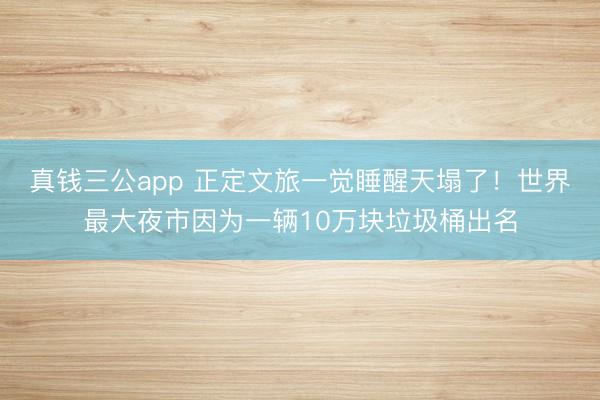 真钱三公app 正定文旅一觉睡醒天塌了！世界最大夜市因为一辆10万块垃圾桶出名