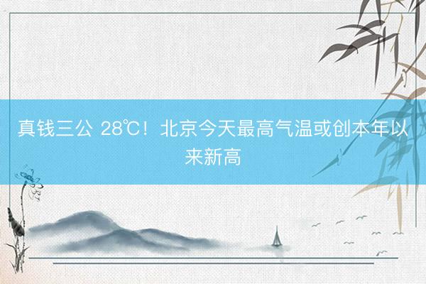 真钱三公 28℃！北京今天最高气温或创本年以来新高