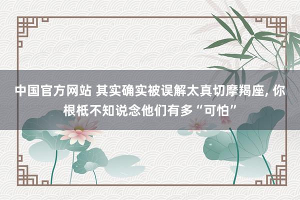 中国官方网站 其实确实被误解太真切摩羯座， 你根柢不知说念他们有多“可怕”