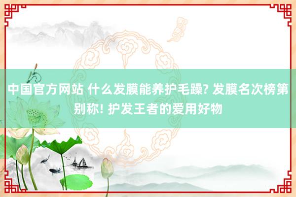 中国官方网站 什么发膜能养护毛躁? 发膜名次榜第别称! 护发王者的爱用好物
