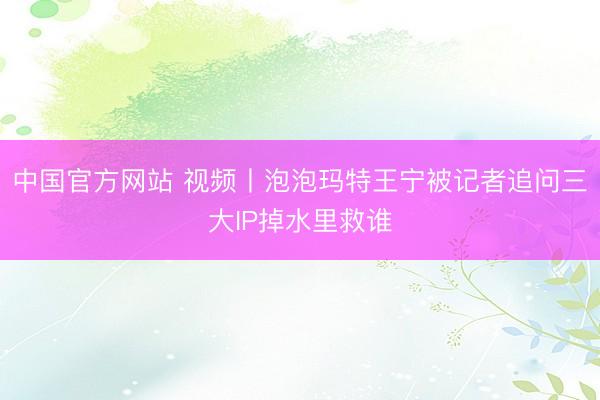 中国官方网站 视频丨泡泡玛特王宁被记者追问三大IP掉水里救谁