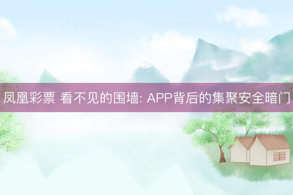 凤凰彩票 看不见的围墙: APP背后的集聚安全暗门