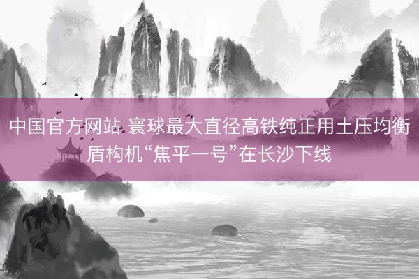 中国官方网站 寰球最大直径高铁纯正用土压均衡盾构机“焦平一号”在长沙下线