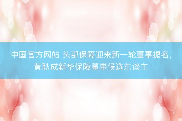 中国官方网站 头部保障迎来新一轮董事提名,黄耿成新华保障董事候选东谈主