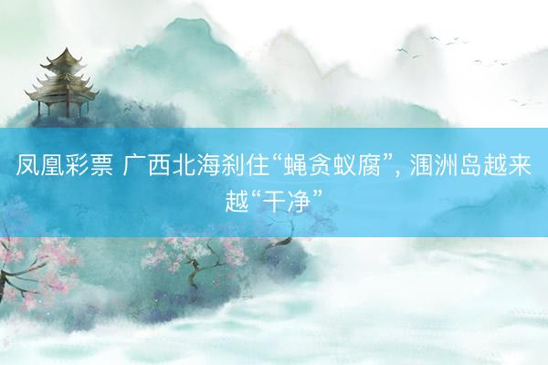 凤凰彩票 广西北海刹住“蝇贪蚁腐”， 涠洲岛越来越“干净”